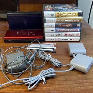 Nintendo DS Red and Blue Handheld Console with Games